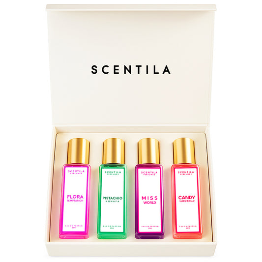 Luxury perfume set for woman  - Flora | Pistachio | Miss world | Candy